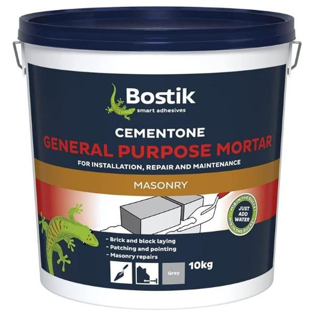 Picture of BOSTIK CEMENTONE GENERAL PURPOSE MORTAR TUB GREY 10 KG