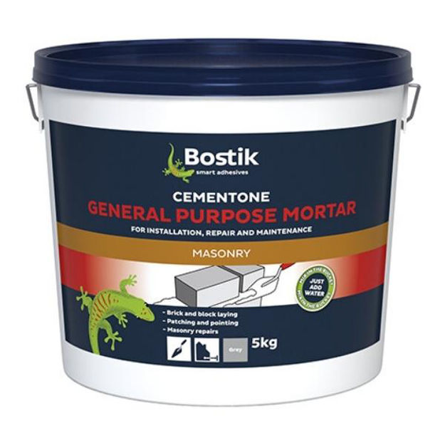Picture of BOSTIK CEMENTONE GENERAL PURPOSE MORTAR TUB GREY 5 KG