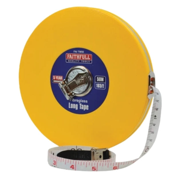 Picture of FAITHFULL CLOSED LONG TAPE MEASURE 50M (165FT)