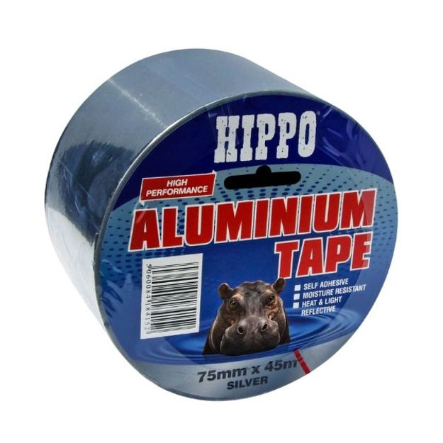 Picture of HIPPO ALUMINIUM TAPE 75MM X 45M SILVER