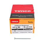 Picture of TIMCO SOLO COUNTERSUNK WOODSCREW PZ2 ZINC 4.0 X 60MM (200 PACK)