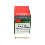 Picture of TIMCO CLASSIC COUNTERSUNK SCREW PZ3 YELLOW 6.0 X 80MM (200 PACK)
