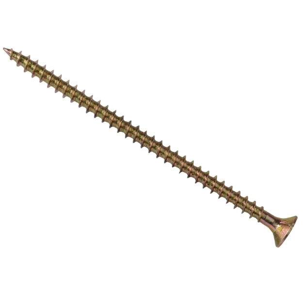 Picture of FORGEFIX CHIPBOARD COUNTERSUNK SCREWS POZIDRIV PZ2 ZINC YELLOW PASSIVATED 4 X 70MM (200 PACK)