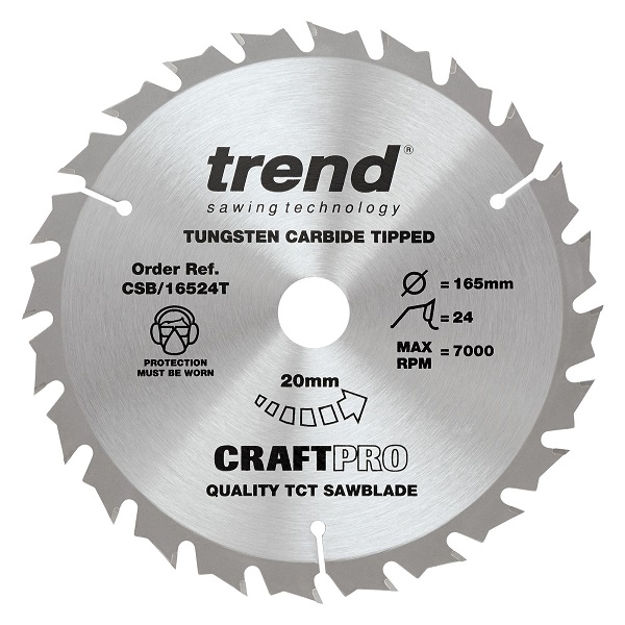 Picture of CRAFT SAW BLADE 165MM X24T X20 THIN