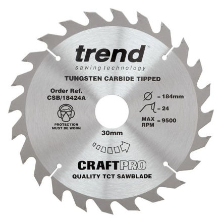 Picture of TREND CRAFTPRO SAW BLADE 184MM X 24T X 30MM