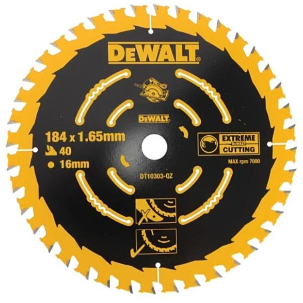 Picture of DEWALT 184MM X 16MM X 40TEETH EXTREME SAW BLADE