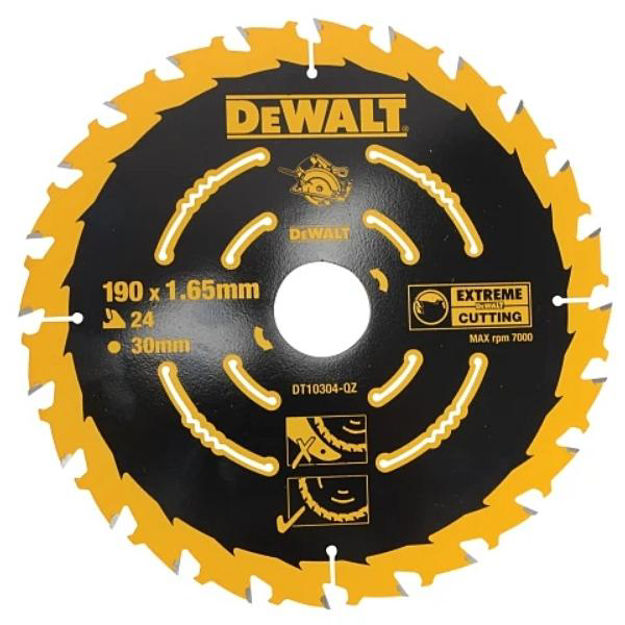Picture of DEWALT 190MM X 30MM X 24TEETH EXTREME SAW BLADE
