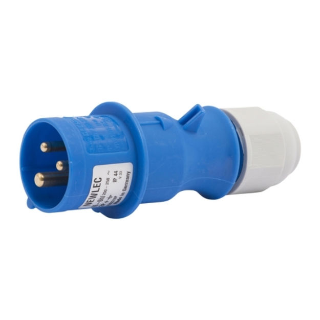 Picture of NEWLEC BLUE CABLE CONNECTOR 230V 16A MALE