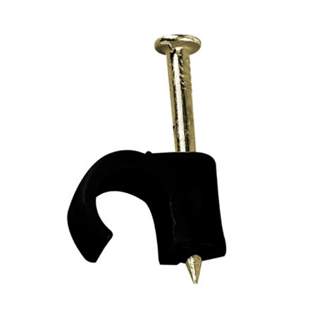 Picture of NEWLEC ROUND BLACK COAX CABLE CLIP BOX 100 6/7MM