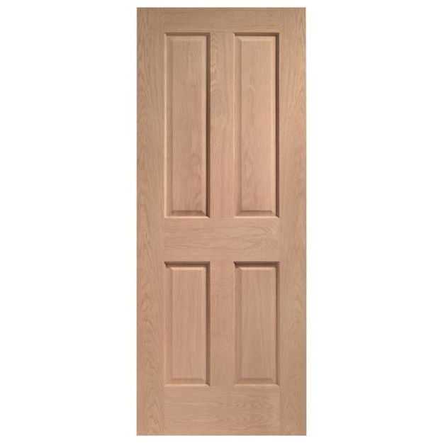 Picture of X L JOINERY OAK VICTORIAN 4 PANEL DOOR 35X1981MM