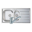 Picture of PJH PRIMA 1.5 BOWL STAINLESS STEEL KITCHEN SINK & LEVER TAP PACK 950X500MM